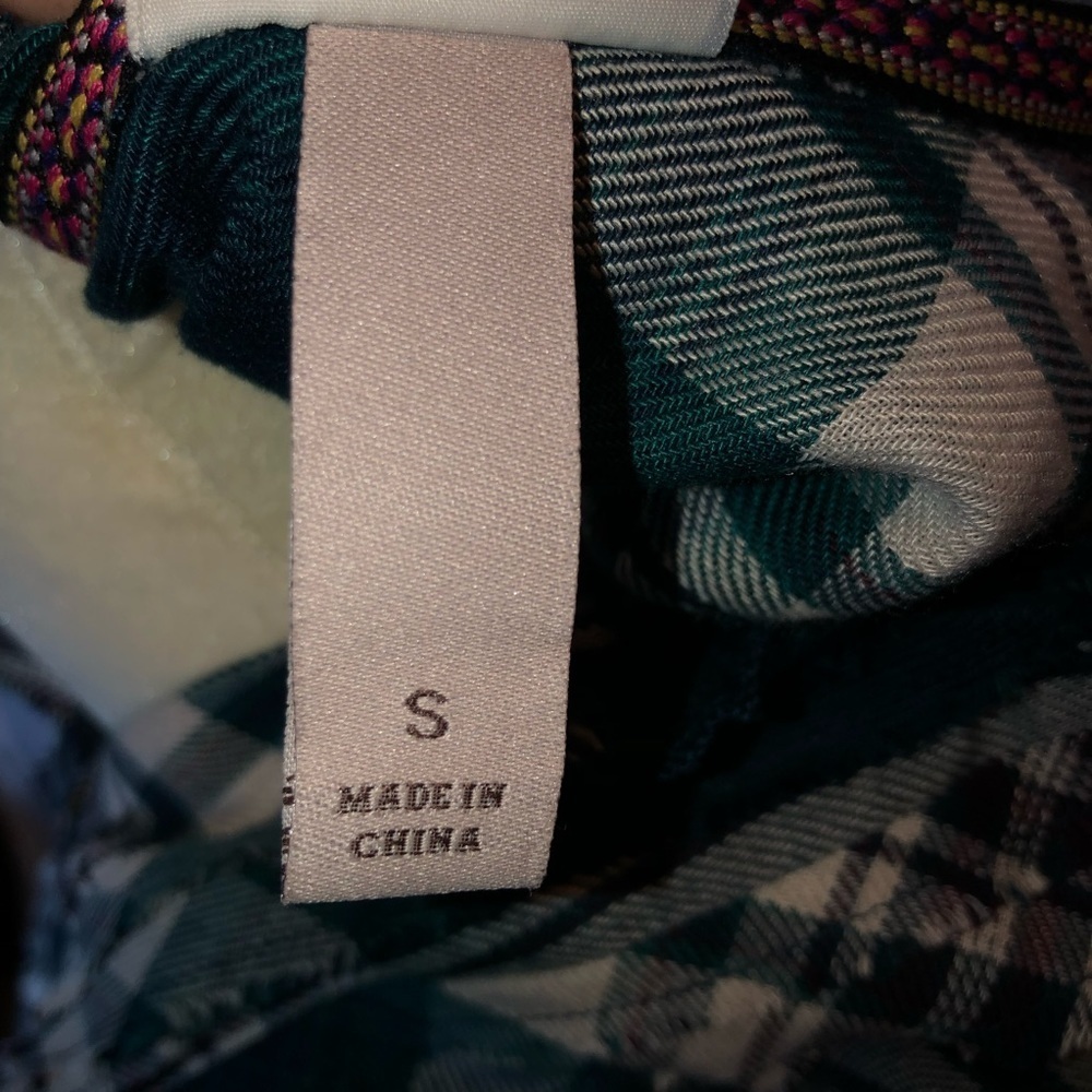 Knox Rose Peplum 3/4 Popover Ruffle Plaid Raw Hem - Picture 8 of 8